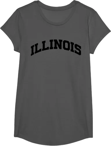 Vista 46 de Illinois Gift - Camiseta de diseño deportivo con texto universitario, gris, S