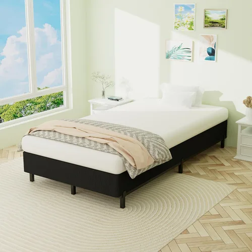 Vista 6 de Superay Somier Doble, Somier de 10 pulgadas para Cama Doble, Marco de Cama de Metal Resistente con Funda de Tela, Base de Cama Fundación de Colchón