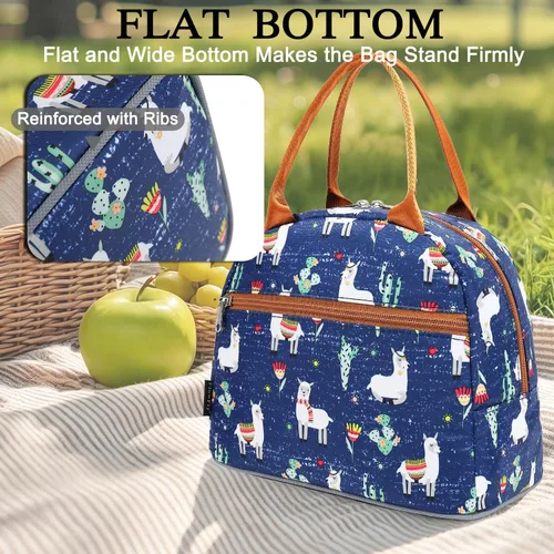 Vista 6 de Bolsa de almuerzo aislada FlowFly - Bolsa de asas organizadora para mujeres/hombres, Alpaca