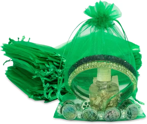 Vista 51 de TheDisplayGuys - Paquete de 48 bolsas de regalo de organza transparente negra de 2 x 2-3/4 pulgadas con cordón, bolsas de regalo para joyas, bolsas