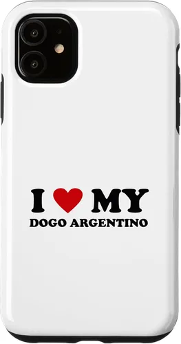 Vista 5 de iPhone 15 I Heart Dog Dad Mom - I Love Dogo Argentino Case