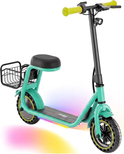 Vista 12 de Hiboy Q2 Lite Electric Scooter for Kids w/Seat, 3-Speed, Brake, Ages 4-10 Negro
