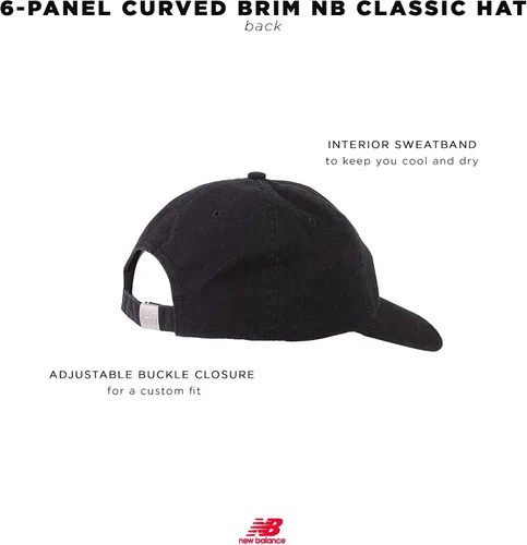 Vista 4 de New Balance Men's and Women's Unisex 6-Panel Curved Brim Adjustable Cotton Twill