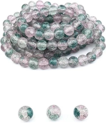 Vista 45 de DandS ltd Cuentas de cristal agrietadas para la fabricación de joyas, champán, pulseras vibrantes de bricolaje, collares, aretes, suministros