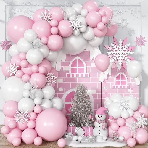 Vista 26 de Kit de arco de globos rosa y azul, kit de guirnalda de 100 globos azul claro rosa macarrón para revelación de género, globos de diferentes tamaños