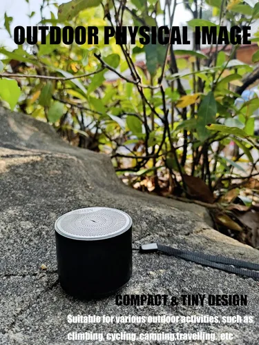 Vista 6 de Altavoz Bluetooth portátil con anillo de luz LED, diseño inalámbrico compacto (negro)
