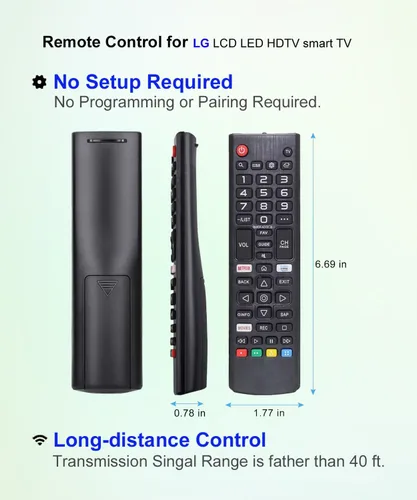 Vista 2 de Control remoto para LG Smart TV 49UM7300PUA 70UN6955ZUC 24LJ4540-WU 28LM400BPU 28TL430DPU 32LT340CBUB 43M50000PUA 43UM7100PUA 49UM7100PUA 555UN70000