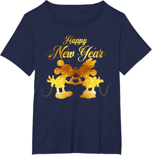 Vista 11 de Disney Camiseta de Año Nuevo Mickey & Minnie Happy New Year Silhouette, Negro