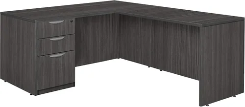 Vista 7 de Regency L-Desk With Return Legacy Single Full Pedestal 66" x 30" Caoba