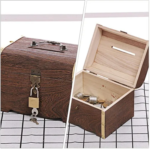 Vista 6 de Juego de pecho de metal vintage, caja pirata de estilo europeo con cerradura y llave, caja de regalo para niñas, mujeres y mujeres, talla L
