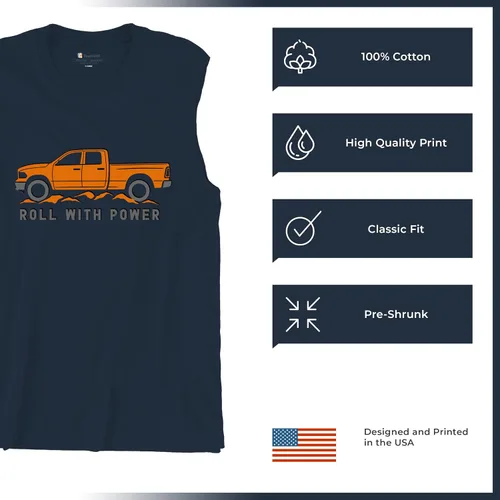 Vista 20 de Tee Hunt Camisetas gráficas y camisetas sin mangas para hombre Roll with Power Pickup Truck