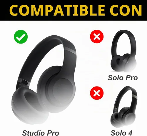 Vista 2 de Adhiper Kit de reparación de repuesto para diadema Beats Studio Pro - Negro