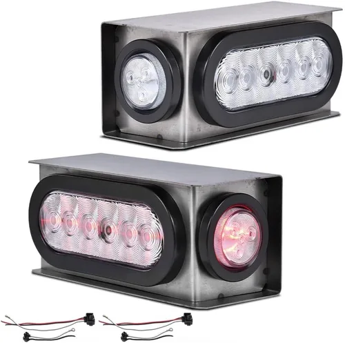 Vista 9 de PIT66 Luces Traseras, Compatible con Ford F150 2009 2010 2011 2012 2013 2014 Pickup SVT, Lente Negro, Acabado Cromado, Juego de Lámparas Traseras 1