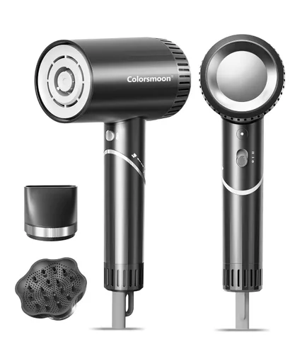 Vista 10 de Secador de Pelo, Secadores de Alta Velocidad de 100,000 RPM para Mujeres y Hombres, Secadores de Pelo con Difusor y Boquilla, Portátil para Viaje