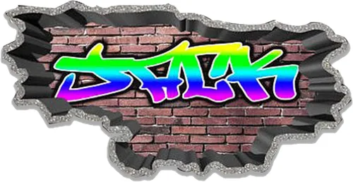 Vista 10 de Calcomanía de pared de graffiti con borde de hormigón profundo, calcomanía de vinilo personalizada (MYS107-S)