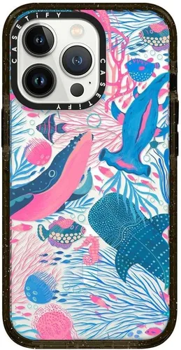 Vista 101 de CASETiFY Impact - Funda para iPhone 13 [protección contra caídas de 6.6 pies/compatible con Magsafe] Black Kingsnake, color negro transparente