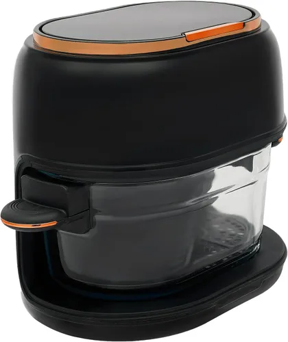 Vista 5 de Freidora de aire, freidora de aire de vidrio de 900 W y 4.23 cuartos de galón, freidora de aire compacta inteligente con pantalla digital