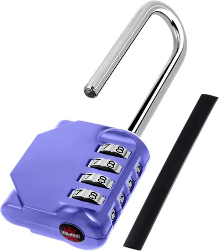 Vista 11 de CL21AS - Candado de combinación con grillete largo de 2.6 pulgadas, 4 dígitos, candado de combinación para casillero de gimnasio, escuela, puertas