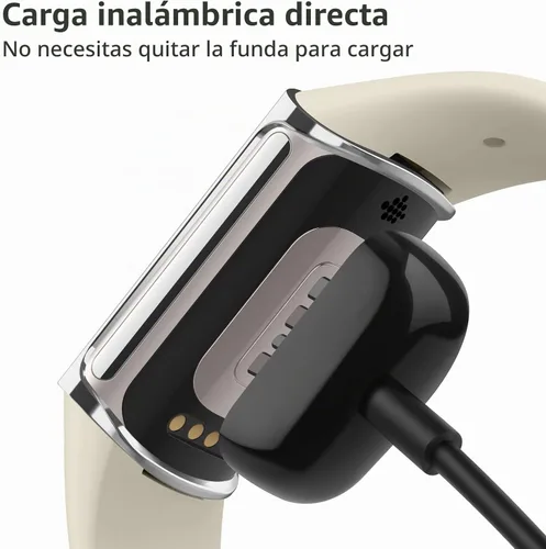 Vista 5 de Paquete de 4 protectores de pantalla compatibles con Fitbit Charge 6/Charge 5 (no para Charge 4/3), funda protectora de TPU completa, accesorios