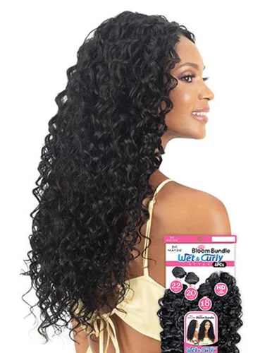 Vista 3 de Mayde Beauty Bloom Bundle Deep Curl Weave Multipack con cierre húmedo y rizado, 4 unidades (18, 20, 22 pulgadas, CL) (1)
