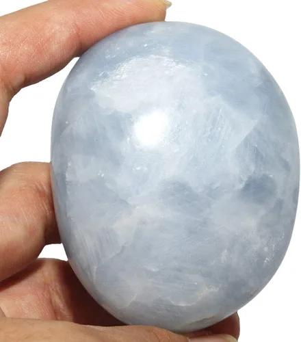 Vista 4 de Nupuyai Piedra de palma pulida irregular natural para reiki, piedras de preocupación pulidas, piedras de cuarzo de cristal de bolsillo, cianita azul