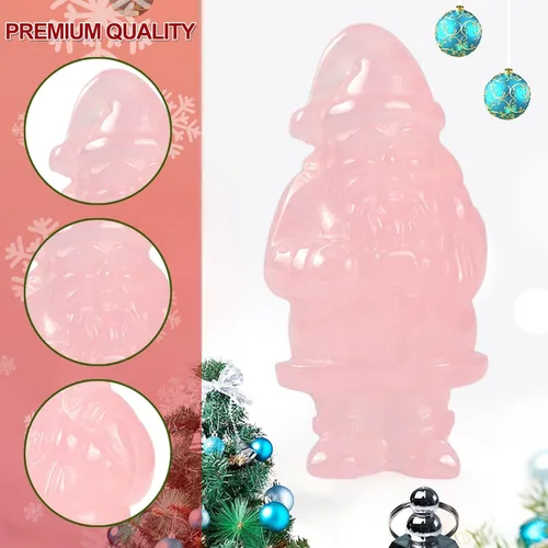 Vista 5 de Artistone Adorno de decoración navideña de Papá Noel de cristal de 2 pulgadas, tallado a mano, lindo regalo de Papá Noel, figura mexicana