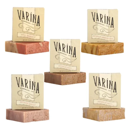 Vista 9 de Varina Jabón orgánico en barra Bay Runner - Limpieza suave para pieles sensibles, picante - Paquete de 3
