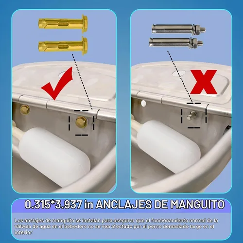 Vista 6 de Dispensador automático de agua para perros con orificio de drenaje y válvula de drenaje, cuenco de agua automático para perros de acero inoxidable