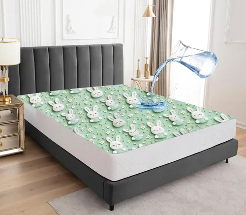 Vista 26 de Sufdari Protector de colchón impermeable, funda de colchón tamaño individual para cama, bolsillo profundo de 18 pulgadas, protector de colchón