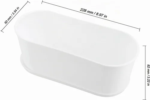 Vista 2 de MUKCHAP Paquete de 12 macetas rectangulares blancas de 9 x 3.5 x 3.2 pulgadas, maceta rectangular de plástico con bandeja y agujeros de drenaje