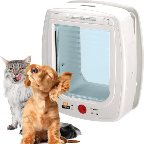 Vista 6 de Ferplast Swing Microchip - Solapa grande para gatos y perros pequeños Marrón