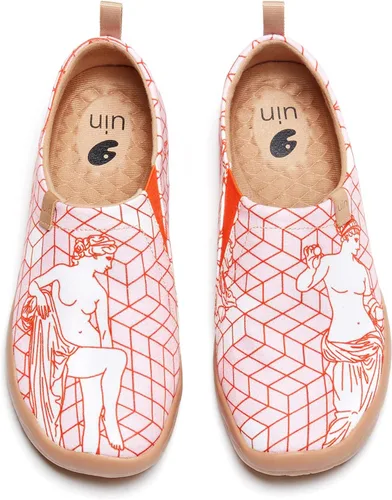 Vista 48 de UIN Mocasines casuales para mujer, de viaje, pintados, para caminar, ligeros, cómodos, de lona, tenis de moda