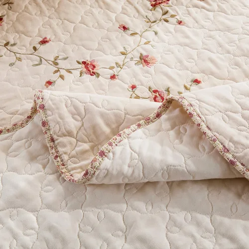 Vista 106 de Mixinni - Juego de colcha reversible de 2 piezas, tamaño individual, color beige, con patrón bordado elegante, juego de edredón y funda de almohada