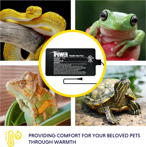 Vista 7 de iPower Almohadilla térmica de reptiles de 4 x 7 pulgadas y termostato digital de calor para mascotas anfibias