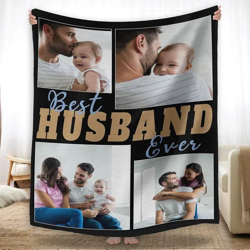 Vista 9 de YESCUSTOM Manta de fotos personalizada con tus fotos y textos, fabricada en Estados Unidos, regalo para esposas amigas para vacaciones, cumpleaños