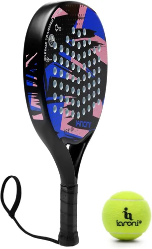 Vista 3 de ianoni Padel Racket Carbon Fiber Surface with EVA Memory Flex Foam Core Padel Tennis Racquets Paddle Tennis Racket