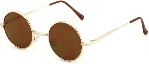 Vista 5 de Moda Casual Pequeño Círculo Redondo Delgado Metal Marco Unisex Gafas De Sol Lennon Negro
