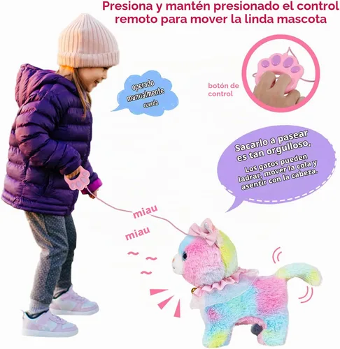 Vista 2 de Jimate Robot de peluche con control remoto Gato colorido