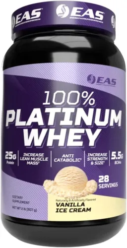 Vista 14 de EAS 100% proteína de suero de platino, helado de chocolate, 2 libras