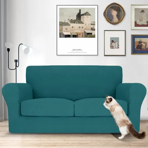 Vista 48 de MAXIJIN 2 piezas de fundas para silla con brazos, funda para silla de sofá para sala de estar, funda elástica para perros para una silla con 1 cojín