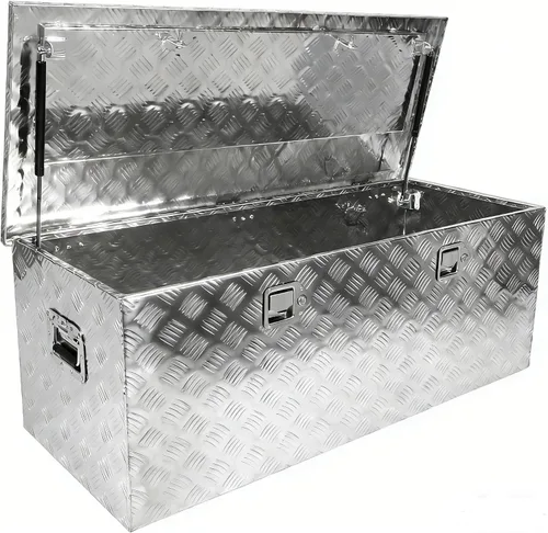 Vista 23 de Caja de herramientas de aluminio de 36 pulgadas, caja de herramientas de 5 bares, caja de herramientas de almacenamiento Orgainzer con pestillo