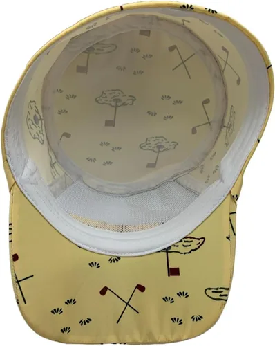 Vista 9 de Billy - Sombrero de golf amarillo Gorra estilo 90 con ala abatible Accesorio de disfraz de comedia clásica