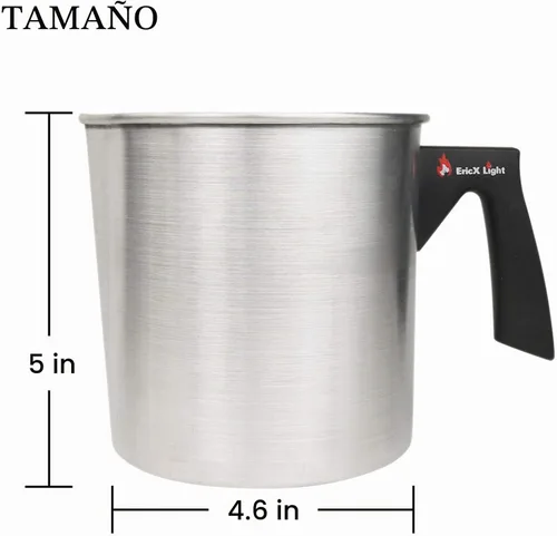 Vista 2 de EricX Light - Olla para hacer velas, 2 libras, olla de cera de doble caldera, boquilla de verter sin goteo y mango resistente al calor, diseño