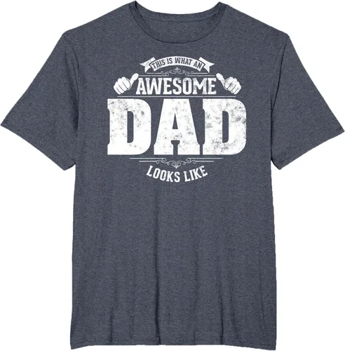 Vista 32 de This is what a awesome dad looks like vintage style design T-Shirt, Negro