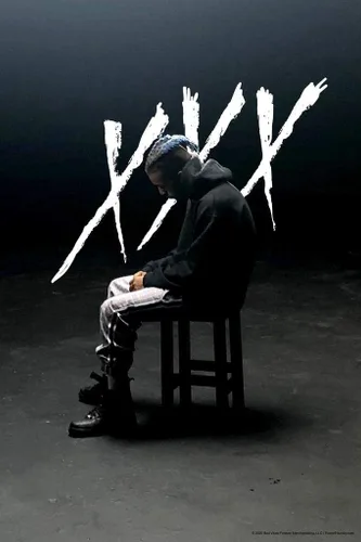 Vista 5 de Póster de arte para pared con impresión de música trap de XXXtentacion, merch de XXX, malas vibras para siempre, diseño estético cool, 12x18 pulgadas
