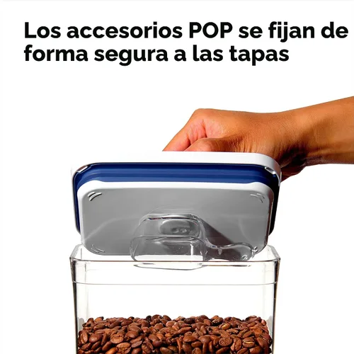 Vista 7 de OXO Good Grips POP - Recipiente hermético de almacenamiento de alimentos - Caja Grande Mini 1.1 Qt Ideal para bolsitas de té, suministros