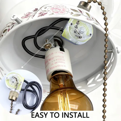 Vista 3 de Paquete de 2 interruptores de luz para ventilador de techo, Zing Ear ZE-109, bronce fácil de instalar, cables de extracción de encendido y apagado