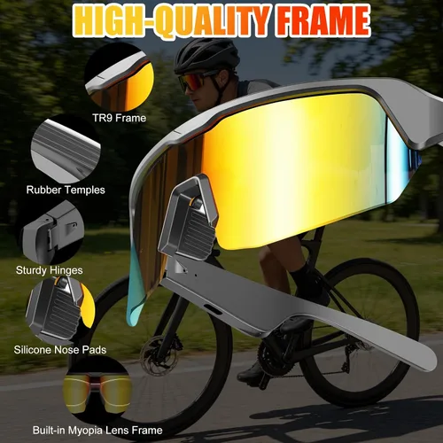 Vista 6 de OBEST - Lentes impermeables con Bluetooth para hombres y mujeres, UV400