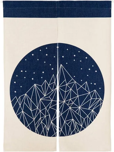 Vista 25 de Tapiz japonés Noren para puerta, moderno pájaro, hecho a mano, cortina de puerta, divisor de habitación para decoración del hogar, 33 x 35 pulgadas