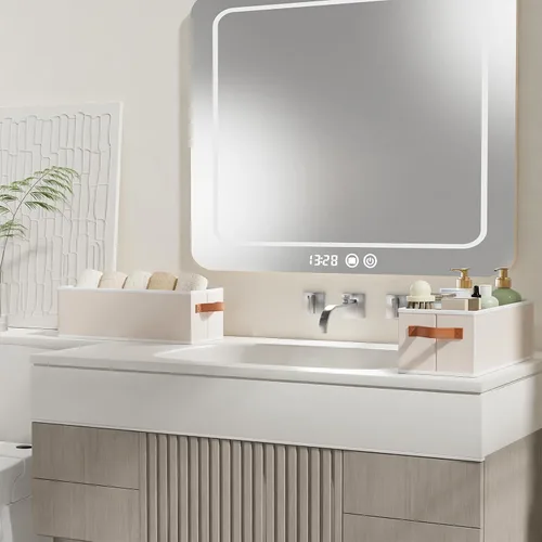 Vista 7 de Contenedor de almacenamiento con asas dobles, canasta beige, 15 x 6